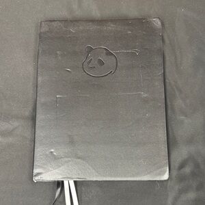 New Black Panda Embossed Notebook leather cover book focus habit insight wins